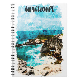 Tropical Guadeloupe Caribbean Island Watercolor Notebook