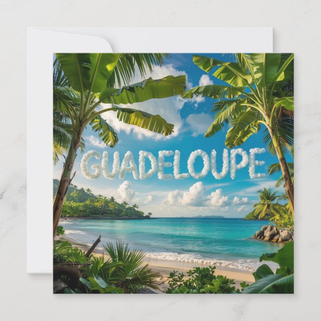 Tropical Guadeloupe Landscape Caribbean Watercolor (Front)