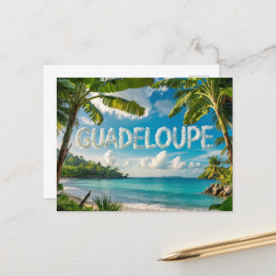 Tropical Guadeloupe Landscape Caribbean Watercolor Postcard