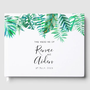 Tropical guest book, tropical wedding guest book