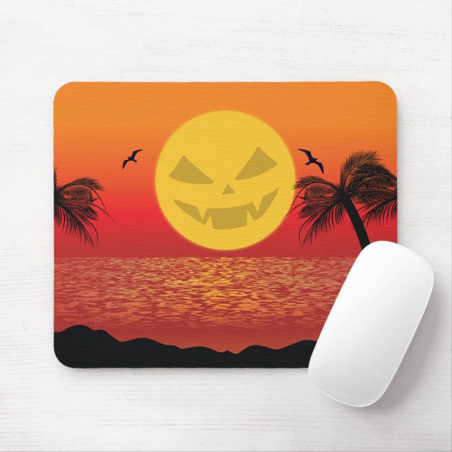 Tropical Halloween Mouse Mat (With Mouse)