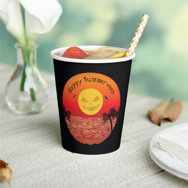 Tropical Halloween Paper Cups (Insitu)