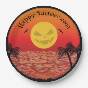 Tropical Halloween Paper Plate