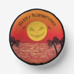 Tropical Halloween Paper Plate