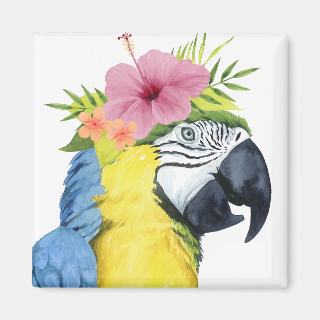 Tropical Halo - Parrot Magnet (Front)