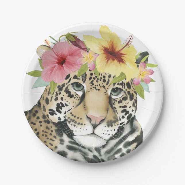 Tropical Halo | Sweet Cheetah Paper Plate (Front)