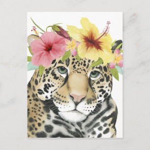 Tropical Halo Sweet Cheetah Postcard