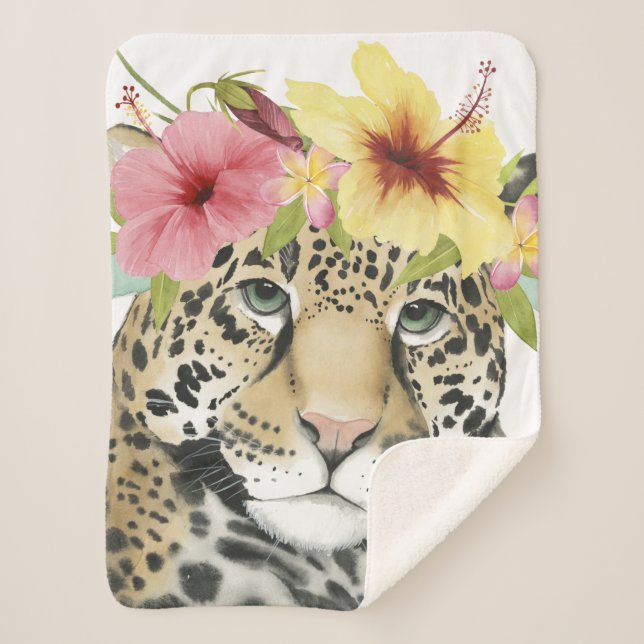 Tropical Halo | Sweet Cheetah Sherpa Blanket (Front)