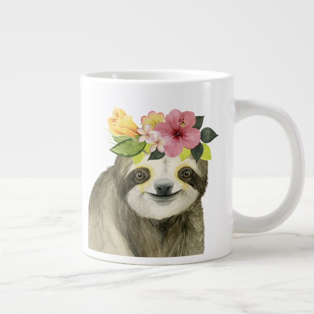 Tropical Halo | Sweet Sloth Large Coffee Mug (Right)
