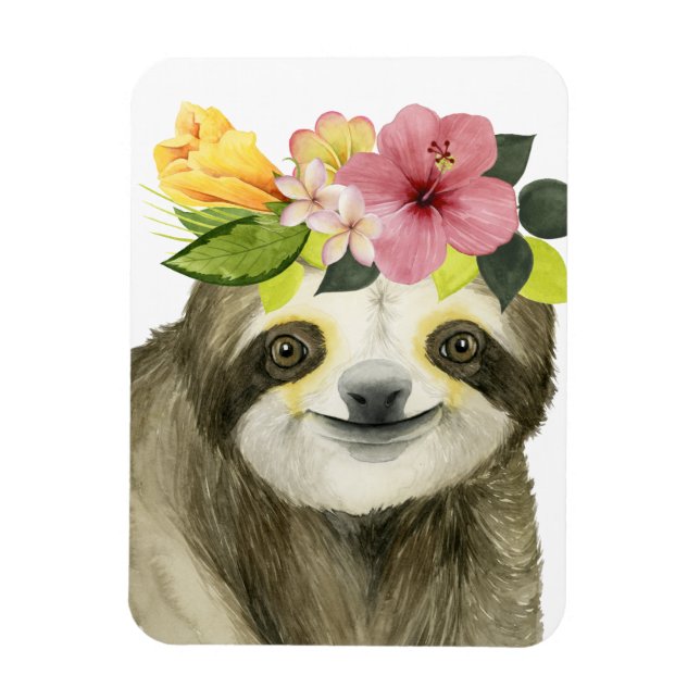 Tropical Halo | Sweet Sloth Magnet (Vertical)
