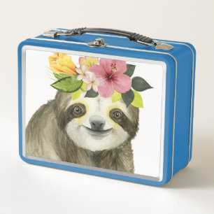 Tropical Halo   Sweet Sloth Metal Lunch Box