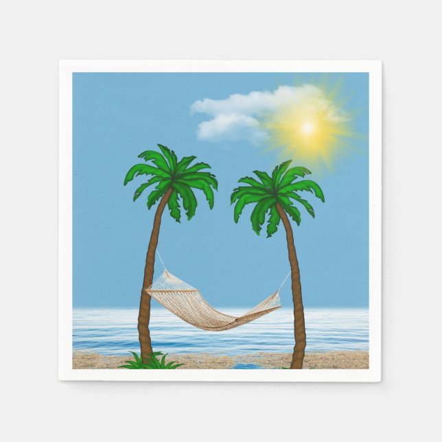Tropical hammock and palm trees napkin (Front)