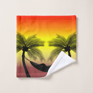 Tropical Hammock Island Sunset Bath Decor Towel Set