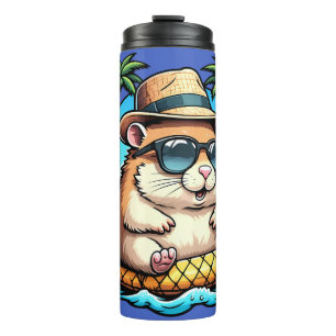 Tropical Hamster in Pineapple Floaty Cute Summer  Thermal Tumbler