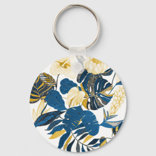 Tropical Hand Drawn: Creative Seamless Pattern Key Ring