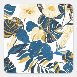 Tropical Hand Drawn: Creative Seamless Pattern Square Sticker