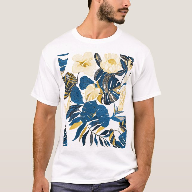 Tropical Hand Drawn: Creative Seamless Pattern T-Shirt (Front)