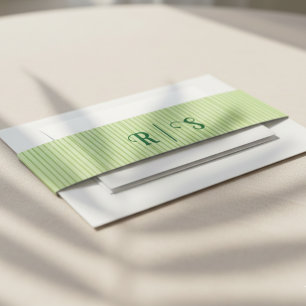 Tropical Hand Drawn Pink and Green Invitation Belly Band
