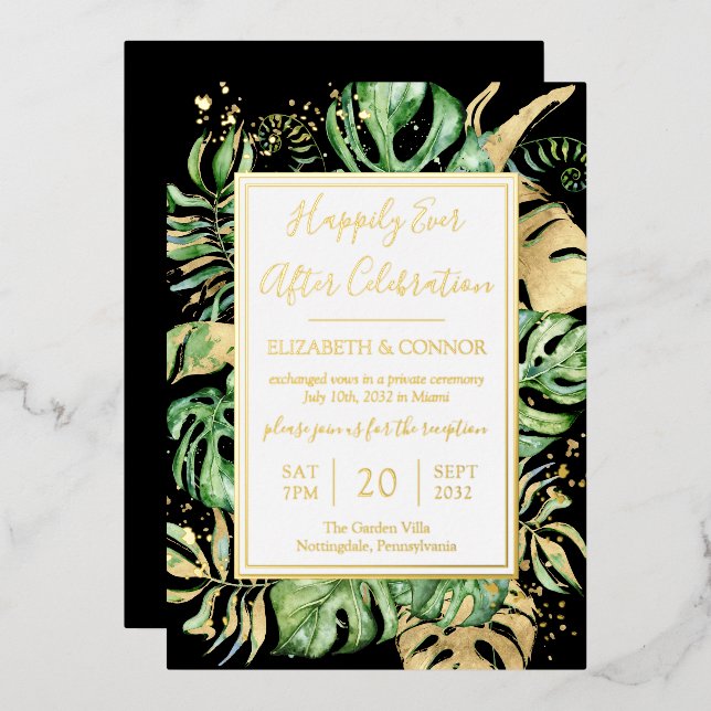 Tropical Happily Ever After Elope Reception Party  (Front/Back)