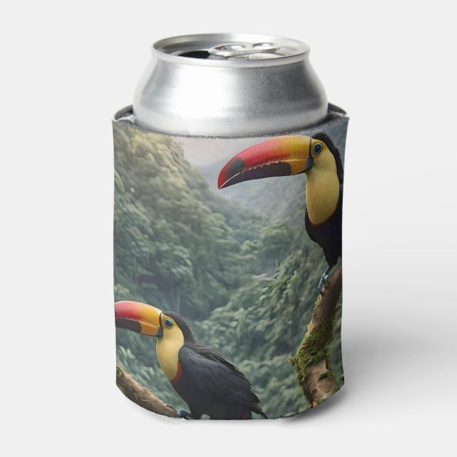 Tropical Harmony: Two Toucans in the Canopy, Can Cooler (Can Front)