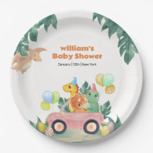 Tropical Hatching Soon Dinosaur Car Baby Shower