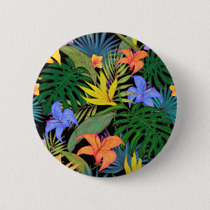 Tropical Hawaii Aloha Flower Graphic 6 Cm Round Badge