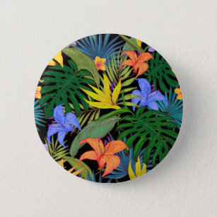 Tropical Hawaii Aloha Flower Graphic 6 Cm Round Badge