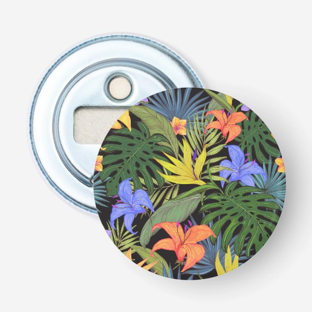 Tropical Hawaii Aloha Flower Graphic Bottle Opener (Front)