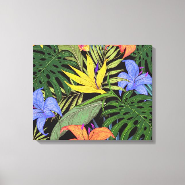 Tropical Hawaii Aloha Flower Graphic Canvas Print (Front)