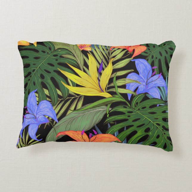 Tropical Hawaii Aloha Flower Graphic Decorative Cushion (Back)