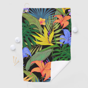 Tropical Hawaii Aloha Flower Graphic Golf Towel