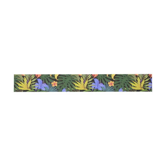 Tropical Hawaii Aloha Flower Graphic Invitation Belly Band (Flat)