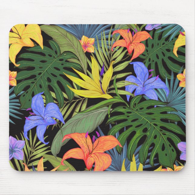 Tropical Hawaii Aloha Flower Graphic Mouse Mat (Front)