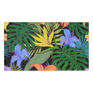 Tropical Hawaii Aloha Flower Graphic Name Tag