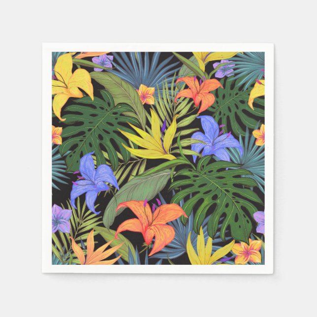 Tropical Hawaii Aloha Flower Graphic Napkin (Front)