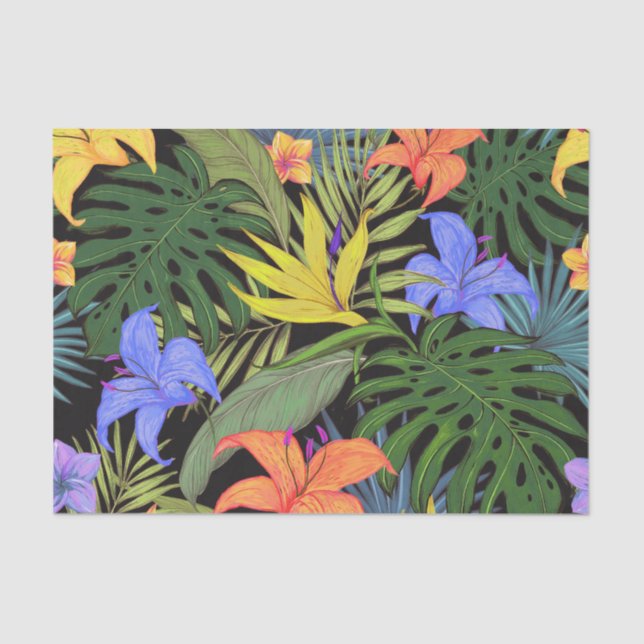 Tropical Hawaii Aloha Flower Graphic Tissue Paper (Front)