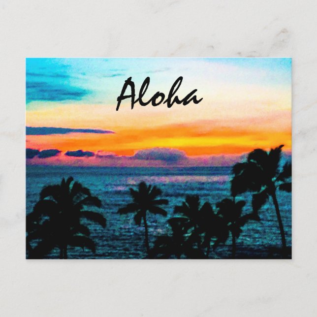 Tropical Hawaii Aloha Postcard (Front)