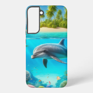 Tropical/Hawaii colourful underwater dolphin Samsung Galaxy Case