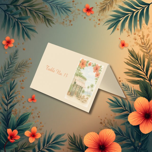 Tropical Hawaii Destination Wedding table number (Creator Uploaded)