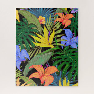 Tropical Hawaii Flower Graphic Art Design Jigsaw Puzzle