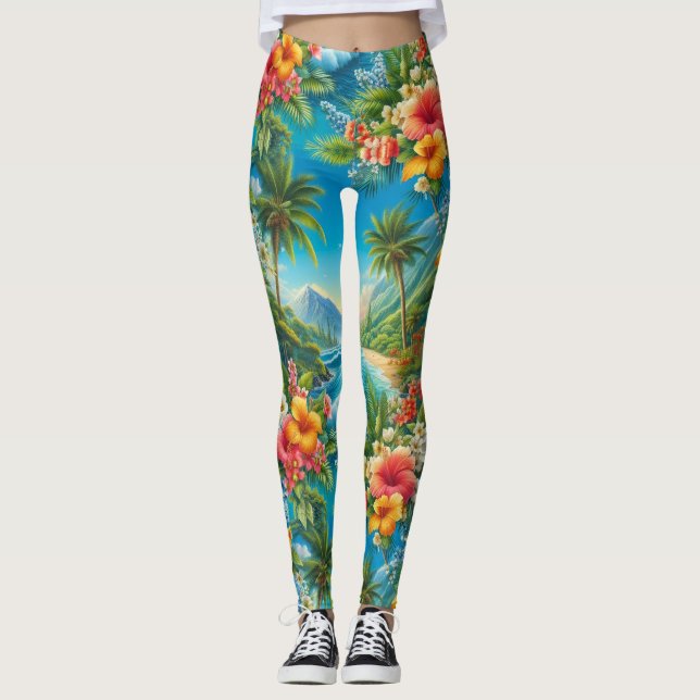 Tropical Hawaii Leggings (Front)