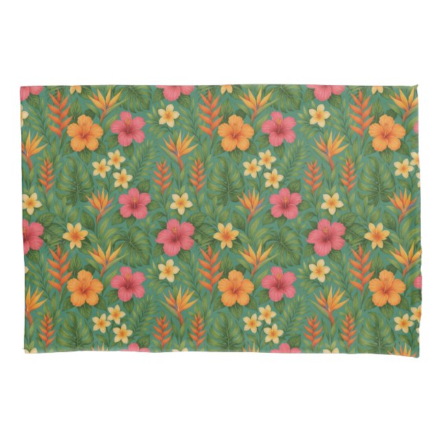 Tropical/Hawaii patterned floral Pillowcase (Front)