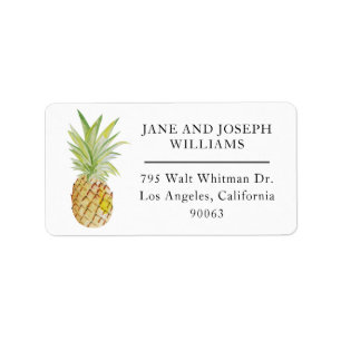 Tropical Hawaii Pineapple Return Address Label