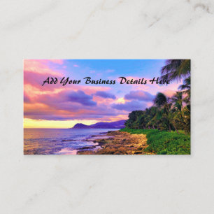 Tropical Hawaii Seashore Sunset Business Card