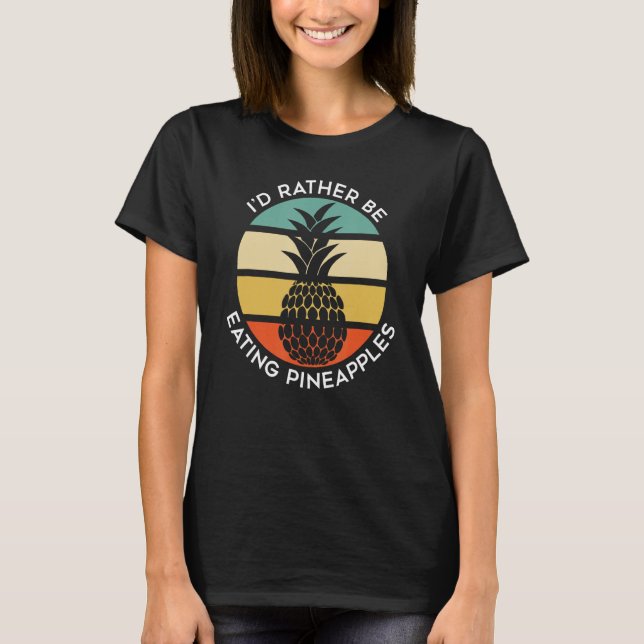 Tropical Hawaii Summer Pineapple Fruits T-Shirt (Front)