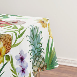 Tropical hawaii theme watercolor pineapple pattern tablecloth