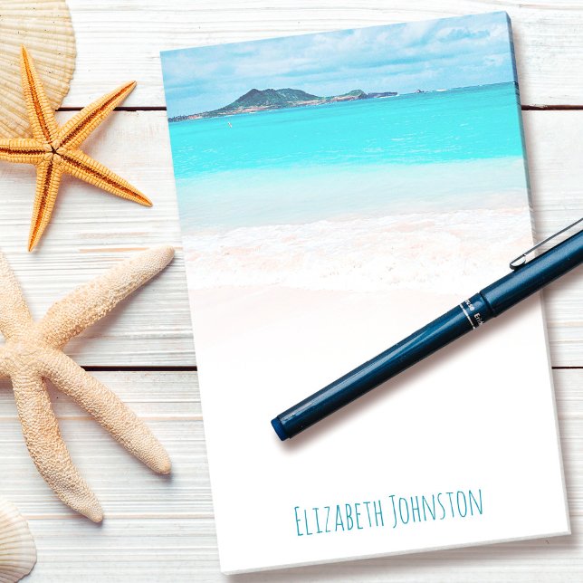 Tropical Hawaii turquoise ocean beach photo custom Post-it Notes (Creator Uploaded)