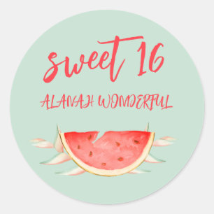  Tropical Hawaiian 16th Birthday Classic Round Sticker