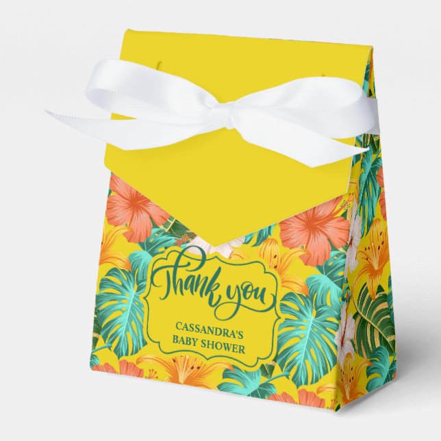 Tropical Hawaiian Aloha Baby Shower Favour Box (Front Side)