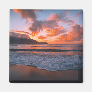 Tropical Hawaiian Beach Sunset Magnet